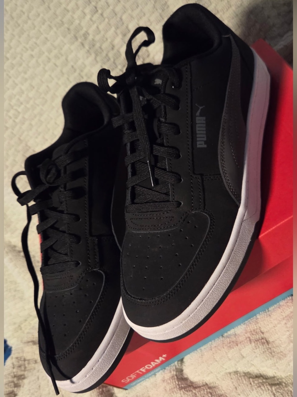 Puma Black Low-Top Sneakers with White Midsole